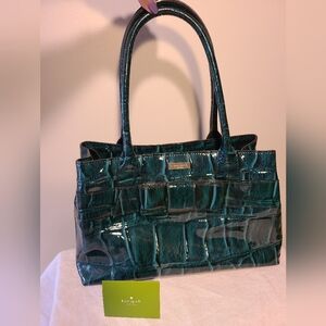 Kate Spade Knightsbridge Elena teal patent purse bag